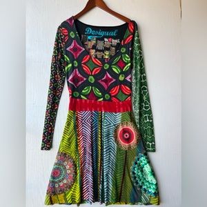 Desigual Multicolor Long Sleeve Dress